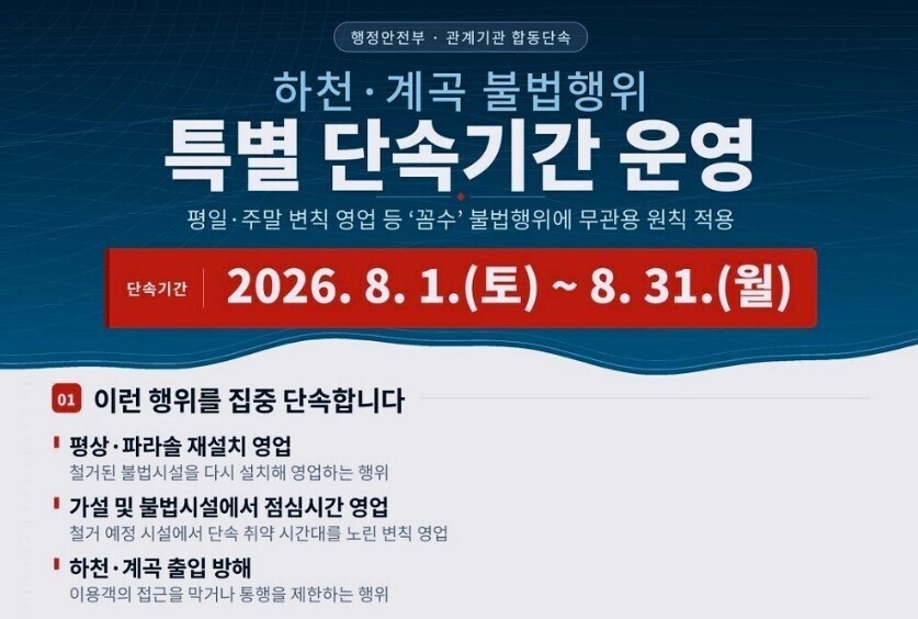 합천군, 하천·계곡 불법행위 특별 단...
